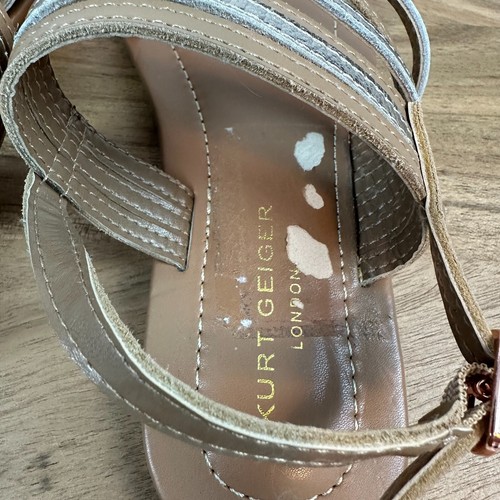 New NWOB Big Kids Kurt Geiger Mini Deliah Brown Leather Sandals Size 3 Y - Picture 7 of 10