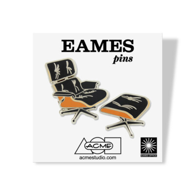 ACME Studio CHARLES & RAY EAMES ''Lounge Chair'' Lapel Pin Vitra NEW