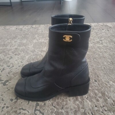 Chanel 2022 Interlocking CC Logo Boots 35 | eBay