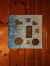 SHAPING A MOVEMENT  20 X 20 by K. Kabay  Abstract  Acrylic Mounted Free Shipping