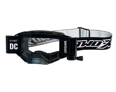 Motocross Brille TWO-X Atom Crossbrille black Blackhawk DIRTCAST Roll Off