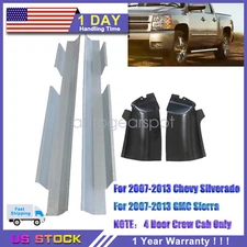 For 2007-2013 Silverado Pair 4 Door Crew Cab Outer Rocker Panel And Cab Corner