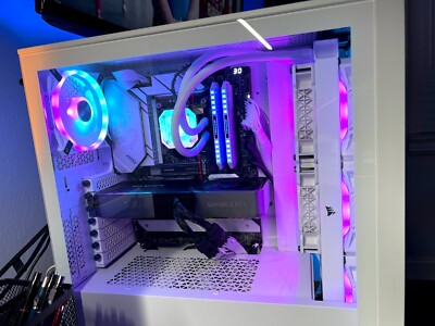 White Custom Gaming PC GTX 3070ti Corsair Airflow RGB Case