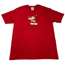 Mickey Moose Montreal Canada T Shirt Large L Red Diamond Star Parody Mens