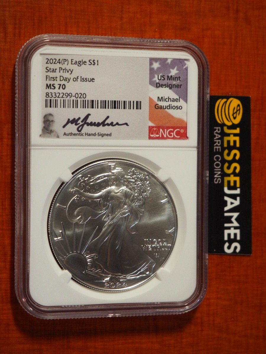 2024 NGC MS-70 イーグル銀貨　FIRST DAY 2024 American Silver Eagle NGC MS70 - First Day - Hero Bullion