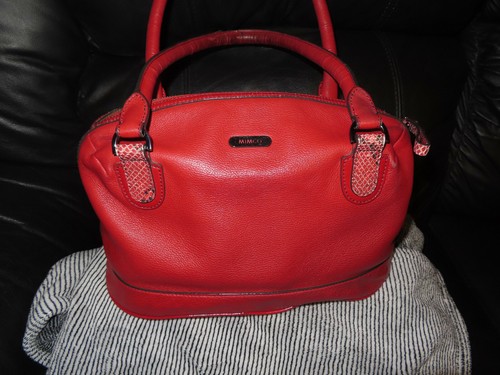 Mimco ladies Leather handbag Satchel style patent python feature looked after - Picture 7 of 12