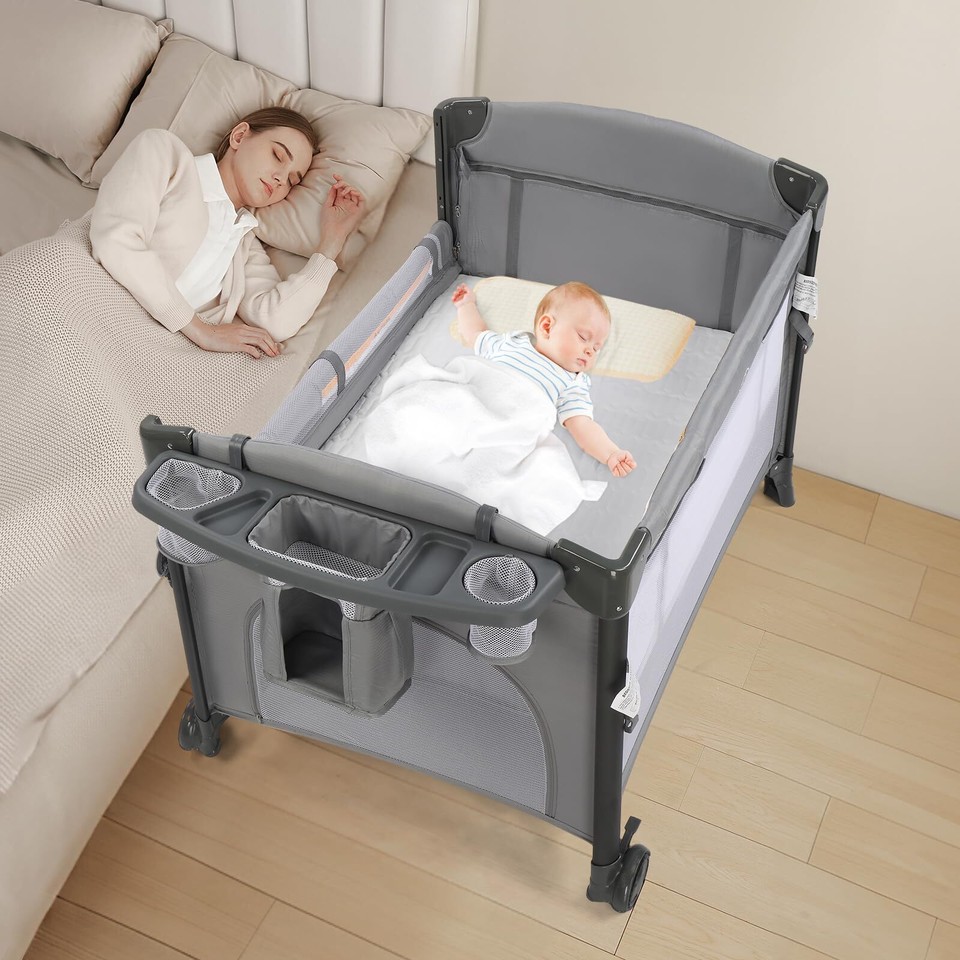 JOYMOR Twin for Baby, Bedside Convertible to Bedside