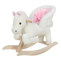 Kinder Schaukelpferd Baby Schaukeltier Pferd TiergeräUsche Spielzeug Haltegriffe