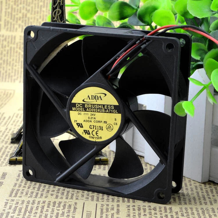 1pc ADDA AD0924UB-A71GL 9CM 9025 24V 0.21A Double Ball 2-wire Cooling Fan - Image 2 of 4