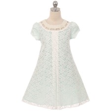 MINT Size 12 Floral Lace Flower Girl Dress Birthday Wedding Recital Party Formal