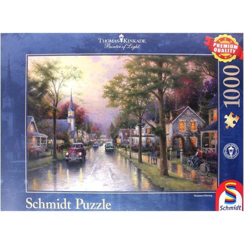 Schmidt SMT58441 Puzzle da 1000 Pezzi - Thomas Kinkade: Mattinata in Paese