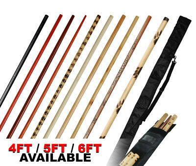 Bo Staff, Rattan Oak Hardwood Staff, Carved Dragon, Martial Arts 4 ft 5 ft 6 ft