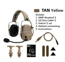 NEW Ver. FMA&FCS AMP Tactical Communication Headset Noise Reduction +V20/V60 PTT