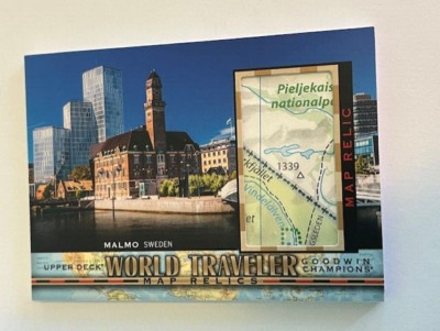 2021 UD Goodwin Champions World Traveler Malmo Sweden Map Relic WT-303