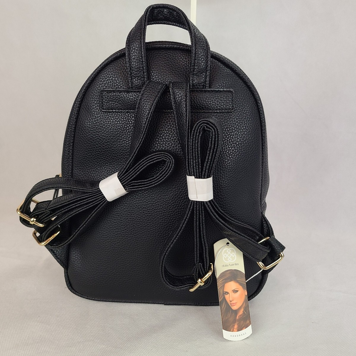 New DAISY FUENTES Black Diamond Quilted Backpack Handbag $88 