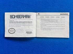Bomberman NES Nintendo Manual + Promo Hudson Soft Insert w/ Manual Protector Bag