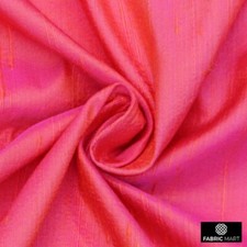 Coral Pink Silk Dupioni Fabric By The Yard, 41 inches width Pink Silk Fabric