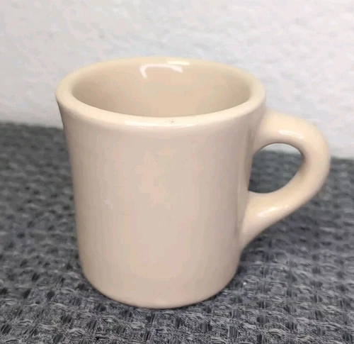 Tepco China Restaurant Ware Coffee Mug VTG TAN BEIGE CERAMIC HEAVY 3.5"