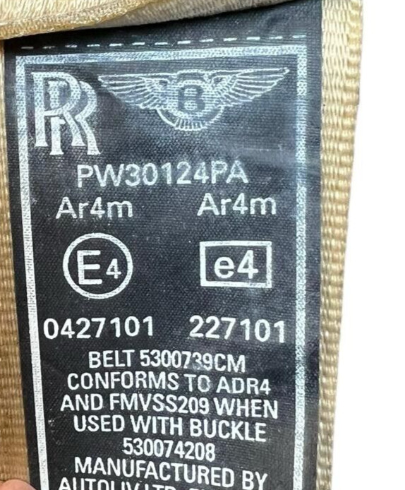 1999-2004 BENTLEY ARNAGE RWD REAR LEFT DRIVER SIDE SEAT BELT RETRACTOR OEM