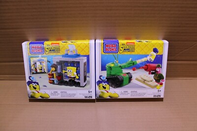 NEW Mega Bloks Spongebob Movie Photo Booth Time Machine & Pickle Tank Attack