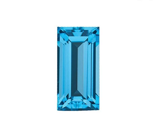 Baguette cut diamond with elongated step-cut facets
