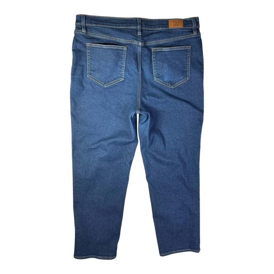 Lands' End Size 18 Recover High Rise Straight Leg Ankle Blue Jeans - Image 4 of 4