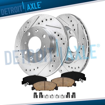 Front Drilled Slotted Rotors and Brake Pads for Honda Civic del Sol Civic CRX