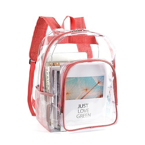 Clear Backpack for Girls Clear Bookbag See Through Backpack for Kids and  Pink