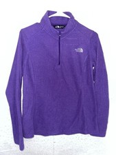 The North Face Sweater Womens Pullover Fleece Sz M 1/4 Zip Purple Lightweight