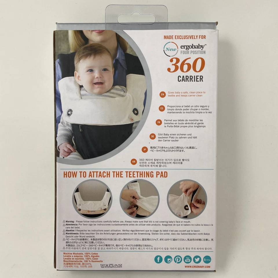 Almohadilla de dentición y babero Ergobaby para portabebés 360 Foto 3 de 4