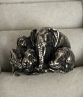 Kabana Safari Elephant  Monkey Jungle Sterling Silver Ring 9. Rare 10.7g — photo 7