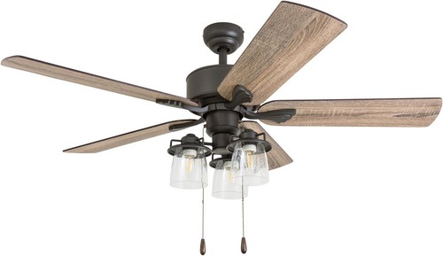Versatile 52" Dual Finish Ceiling Fan with Quiet Reversible Motor & Light Kit - Picture 3 of 11