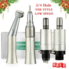 Dental Low Speed Handpiece Straight Contra Angle Air Motor Micromotor 2/4 Holes