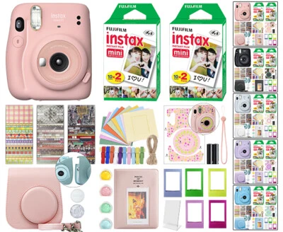 Fujifilm Instax Mini 11 Instant Film Camera All Colors + 40 Film Deluxe Bundle