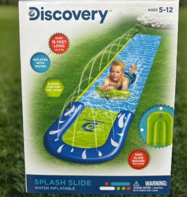Inflatable(water)-Discovery Splash Water Slip Slide Inflatable 15 ft. Sliding