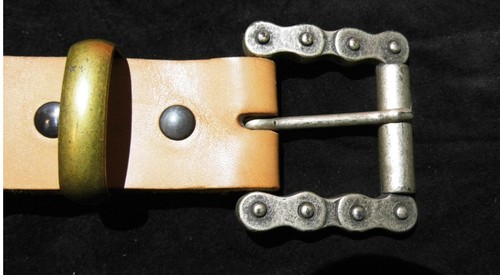 Ledergürtel Rindledergürtel Indianergürtel Bikergürtel 4 cm Breit - Bild 3 von 6