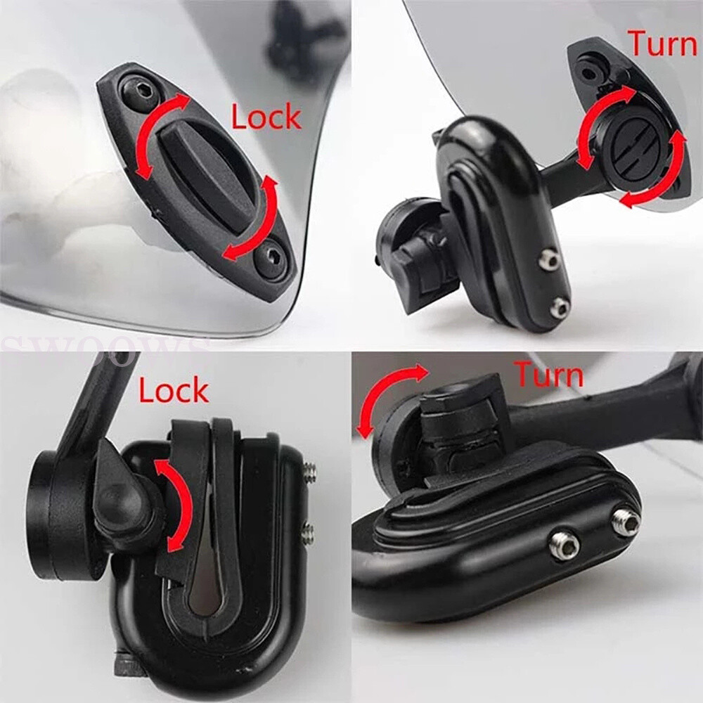 Motorcycle Windshield Extension Universal Adjustable Clipon Windscreen