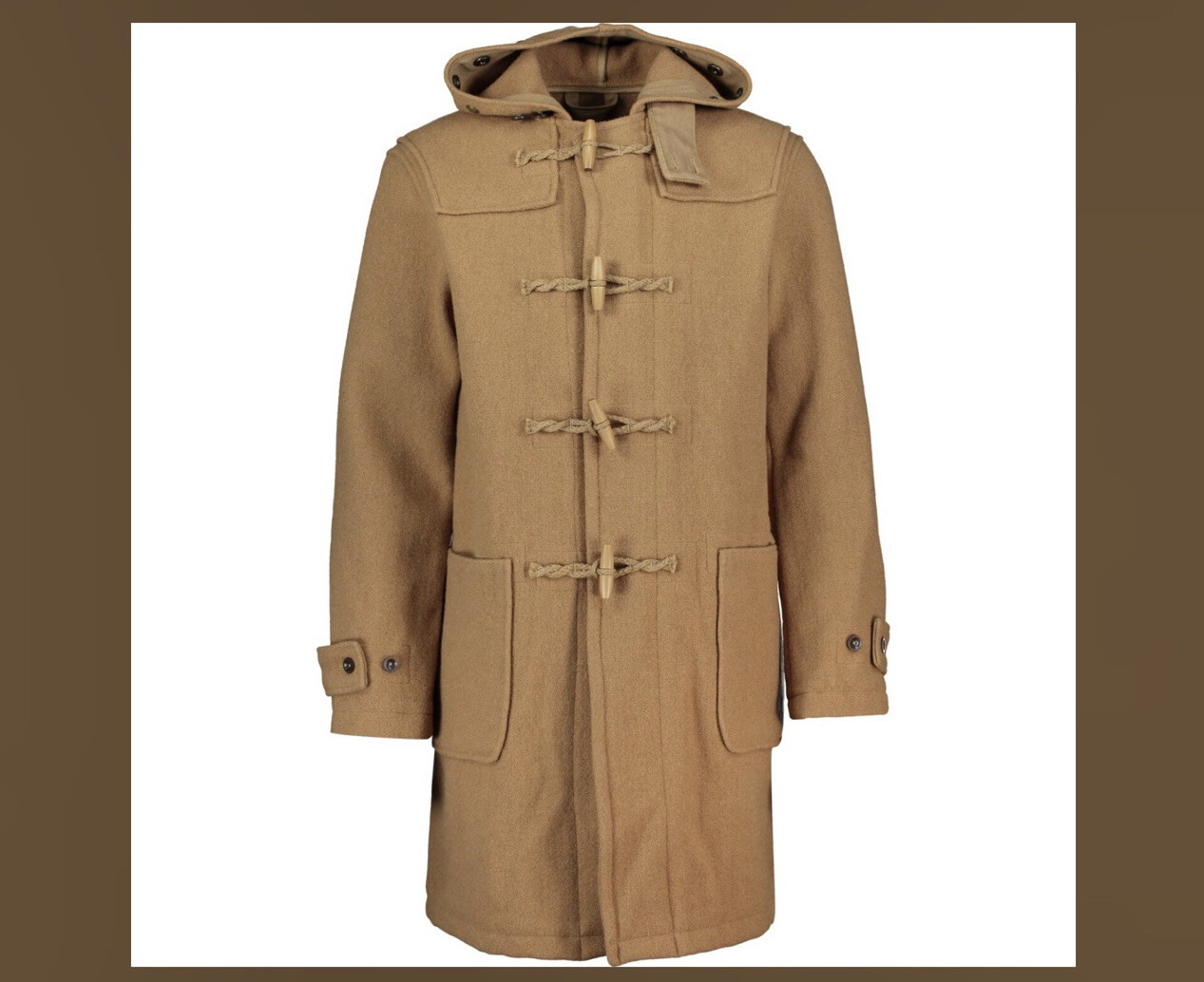 Polo Ralph Lauren MENS CAMEL/BROWN Double-Faced Wool Duffel Coat Size XS NEW