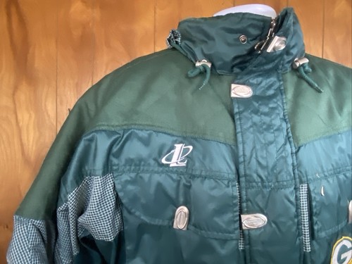 Green Bay Packers Green Coat Jacket Logo Athletic Pro Line NFL Mens XL Vintage - Picture 10 of 16