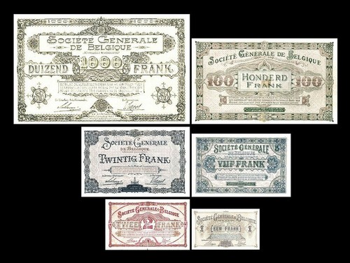 2x 1 - 1.000 Francs - Édition 1915 - 1918 - Reproduction - B 18 - Picture 3 of 9