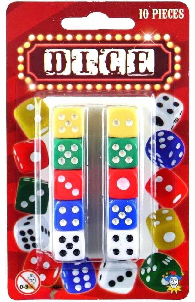 10 Dice Set - Ten Six Sided Replacement Home Casino Dice Playing Games Craps Die - Image 2 of 4