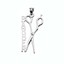 thumbnail 3 - 14k Solid White Gold BARBER Scissors Hairstylist Pendant Necklace