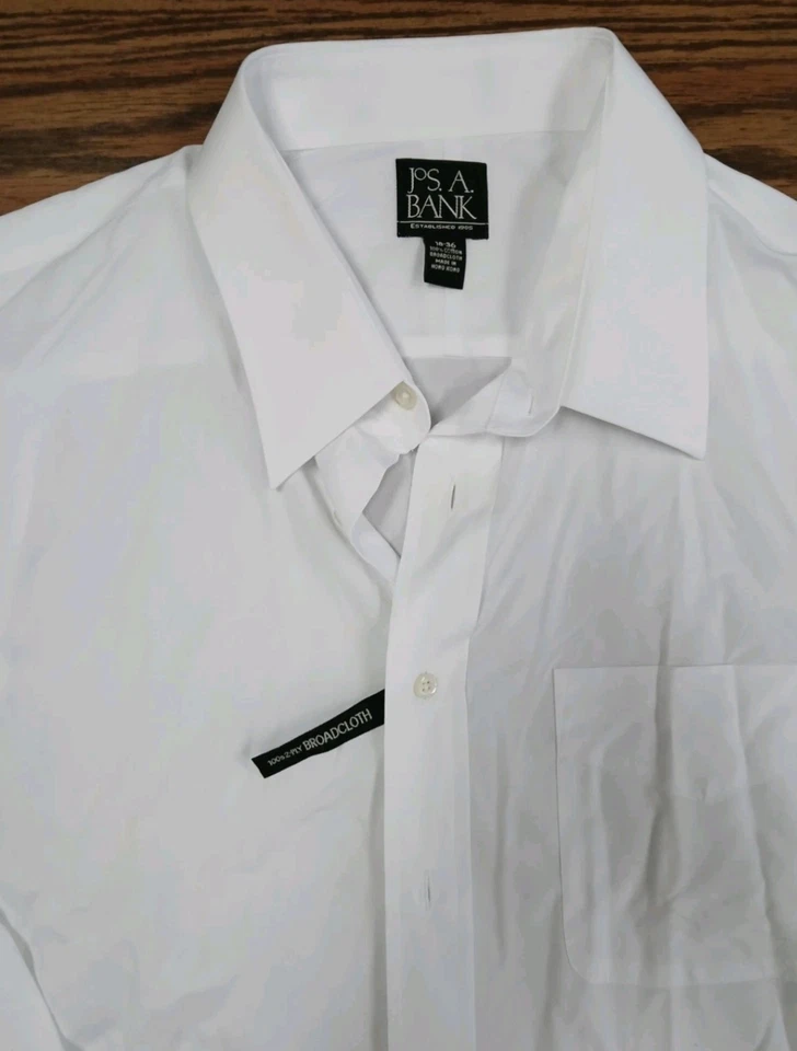 Jos. A. Bank NEW men's formal/tuxedo shirt white all cotton french cuffs 18/36 - Image 2 of 4