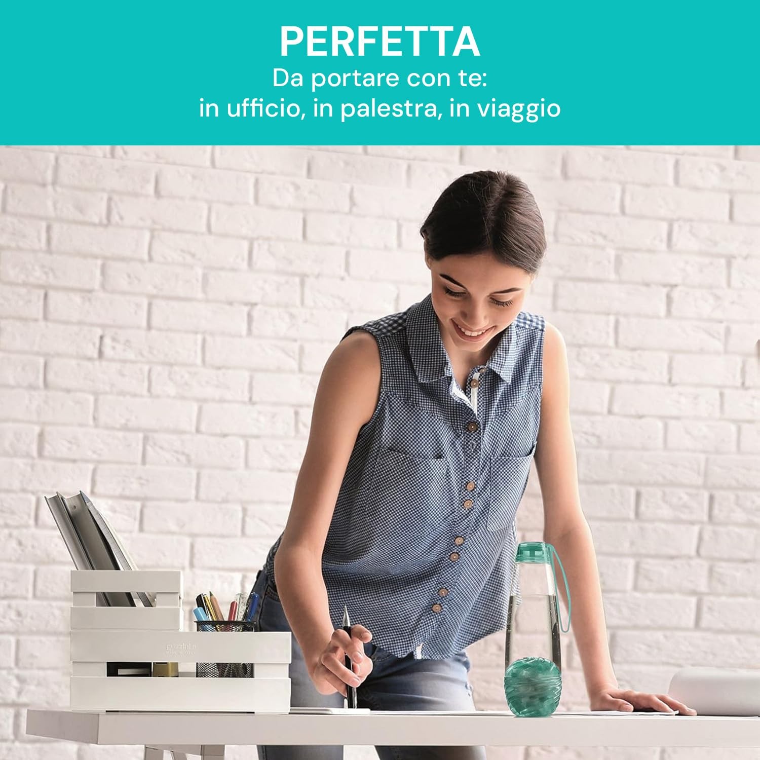 Avilia Borraccia Trasparente e Azzurra con Infusore 750ml - Ideale da Porta PuCi - 3