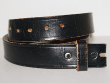 80's Vintage STEERHIDE Black Leather Belt 40" NO BUCKLE