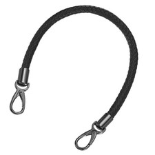 50cm Short Leather PU Braided Purse Replacement Handle - Black, Black