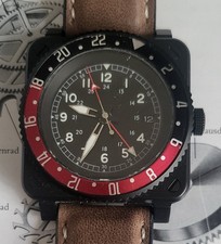 NH34 GMT Pilotenuhr B&R Schwarz/Rot