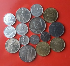 15 MONETE DIVERSE 5-50-100-200 LIRE CON FDC - SPEDIZIONI CUMULATIVE [O594]