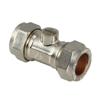 Valvola a leva da 15 mm Valvola a sfera a pieno foro Valvola di isolamento a compressione con manico rosso e blu WRAS approvato