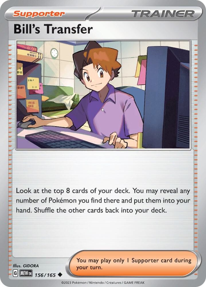 Bill's Transfer 156/165 SV 151 MEWen English Pokemon Card NM